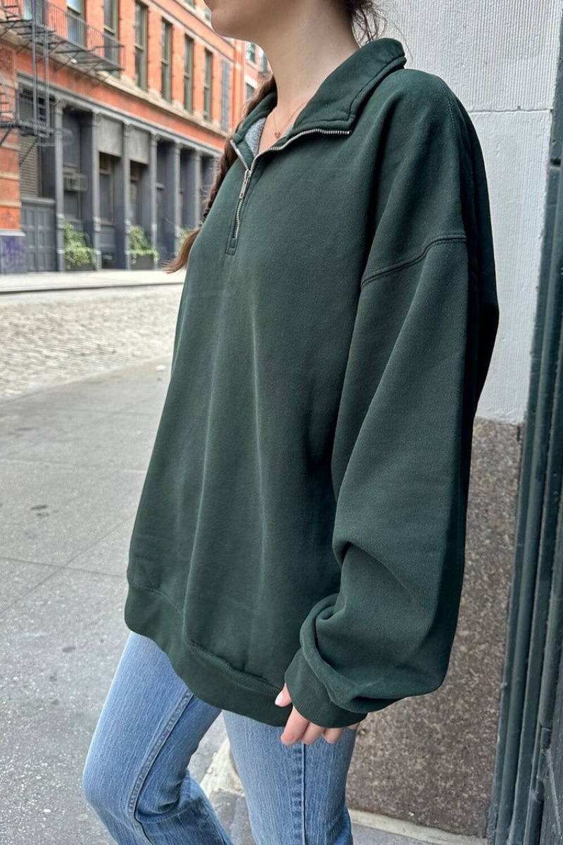 Sweatshirt Brandy Melville Missy Oversized Vert Foncé | NAI-07685257